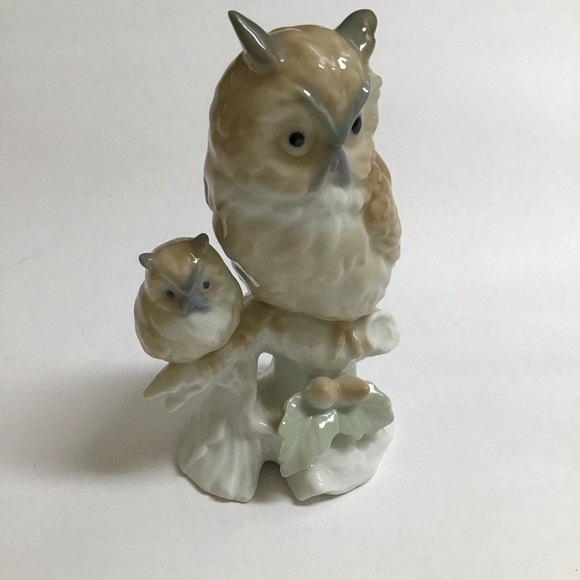Otagiri Porcelain Figurine Owls On Branch Mom And Baby Japan 5 1/2” MINT Vintage - Picture 6 of 11
